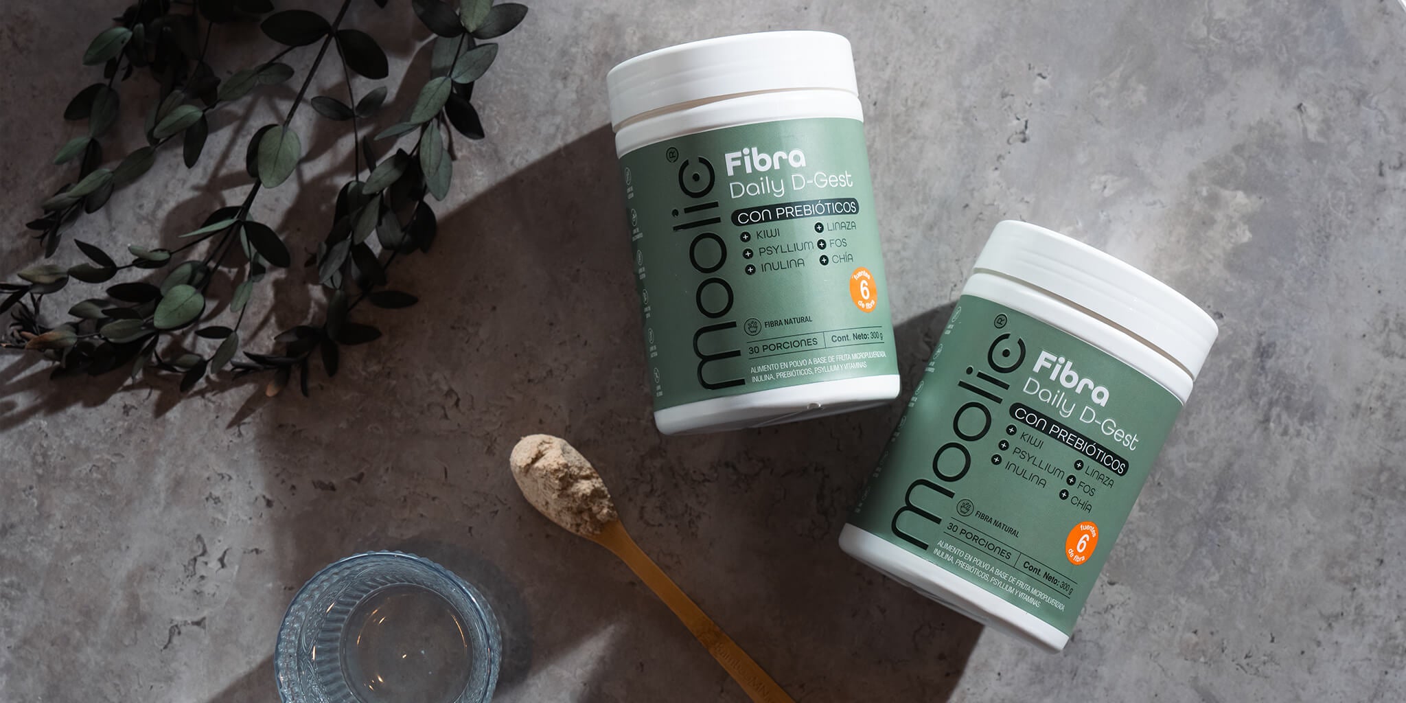 Fibras naturales Moolic con FOS y chía para tránsito intestinal y salud digestiva