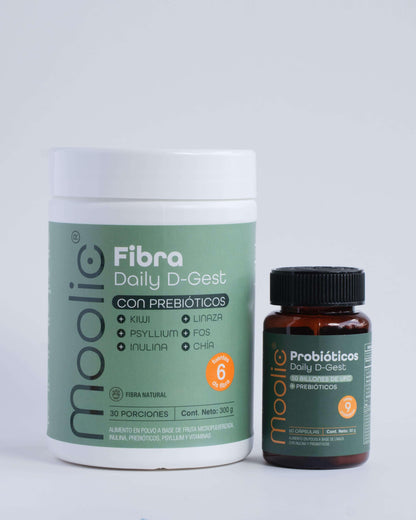 Fibra + Probióticos Daily D‑Gest | Combo Salud Digestiva - Moolic